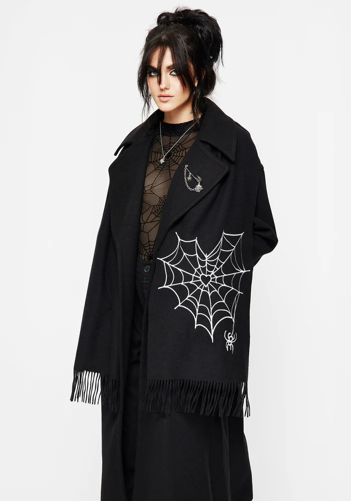 Bufanda con bordado de telaraña