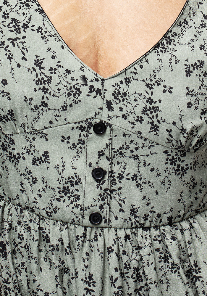 Vestido Midi Floral Salvia