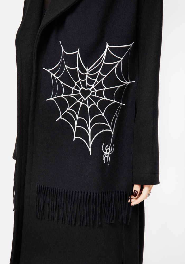 Bufanda con bordado de telaraña