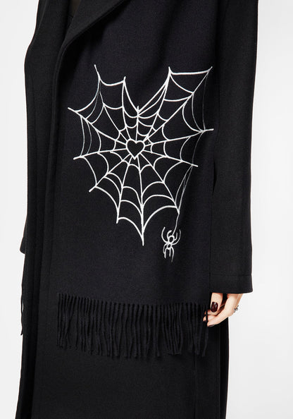 Bufanda con bordado de telaraña