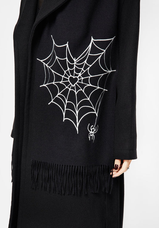 Bufanda con bordado de telaraña