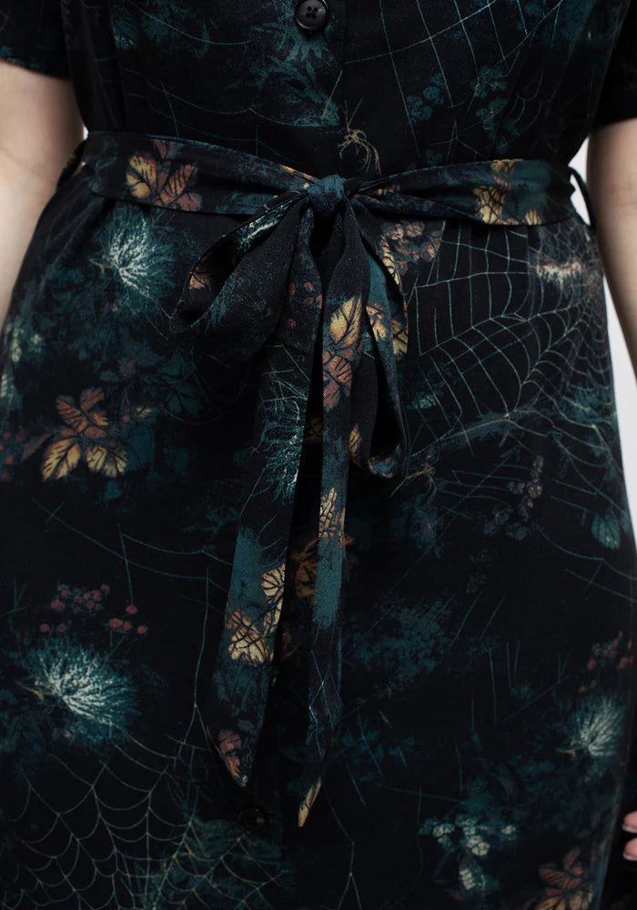 Vestido Midi con Estampado Otoñal