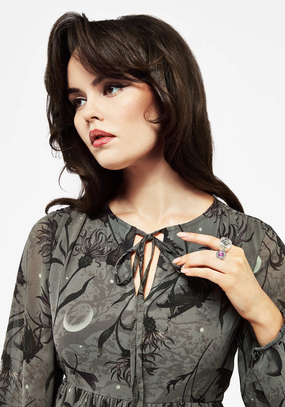 Vestido Mini con estampado floral de hadas