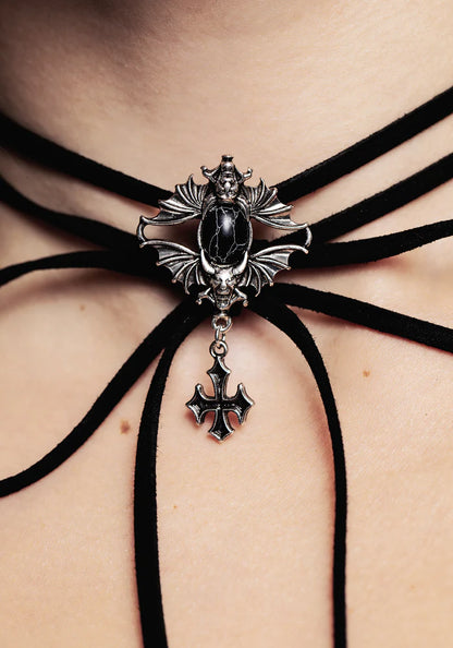 Gargantilla de cordón gótico con gárgola