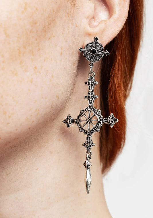 Pendientes colgantes con cruz