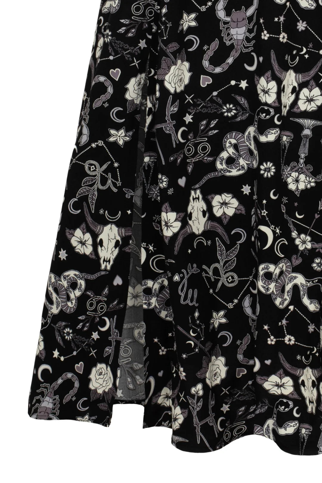 Falda Midi con Estampado de Signos Zodiacales