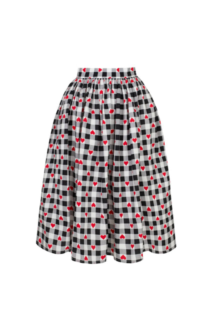 Falda con estampado de corazones