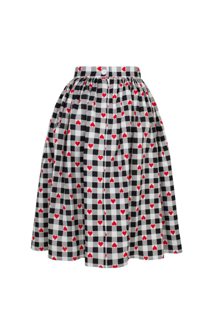 Falda con estampado de corazones
