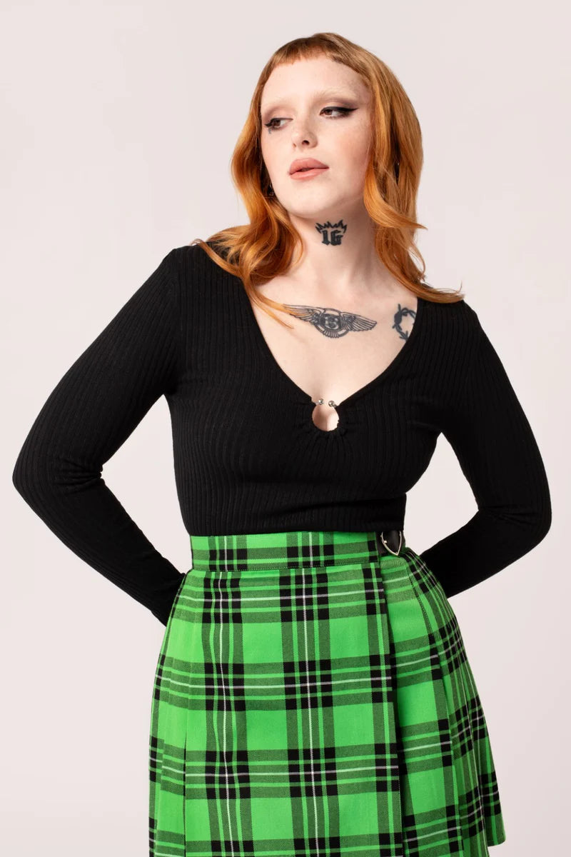 Top negro manga larga