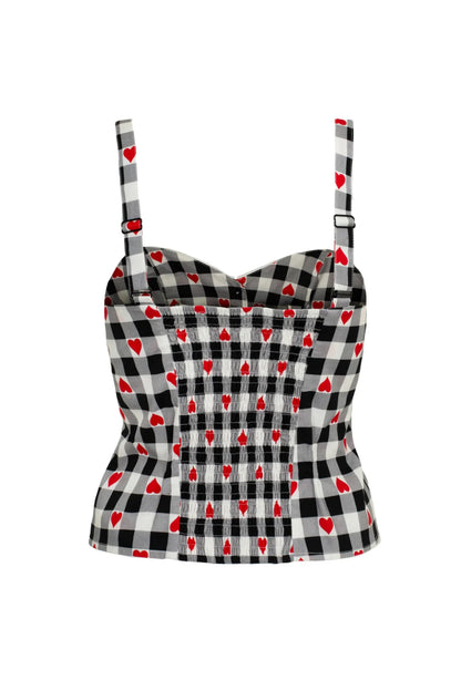 Top con estampado de corazones
