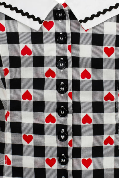 Top con estampado de corazones