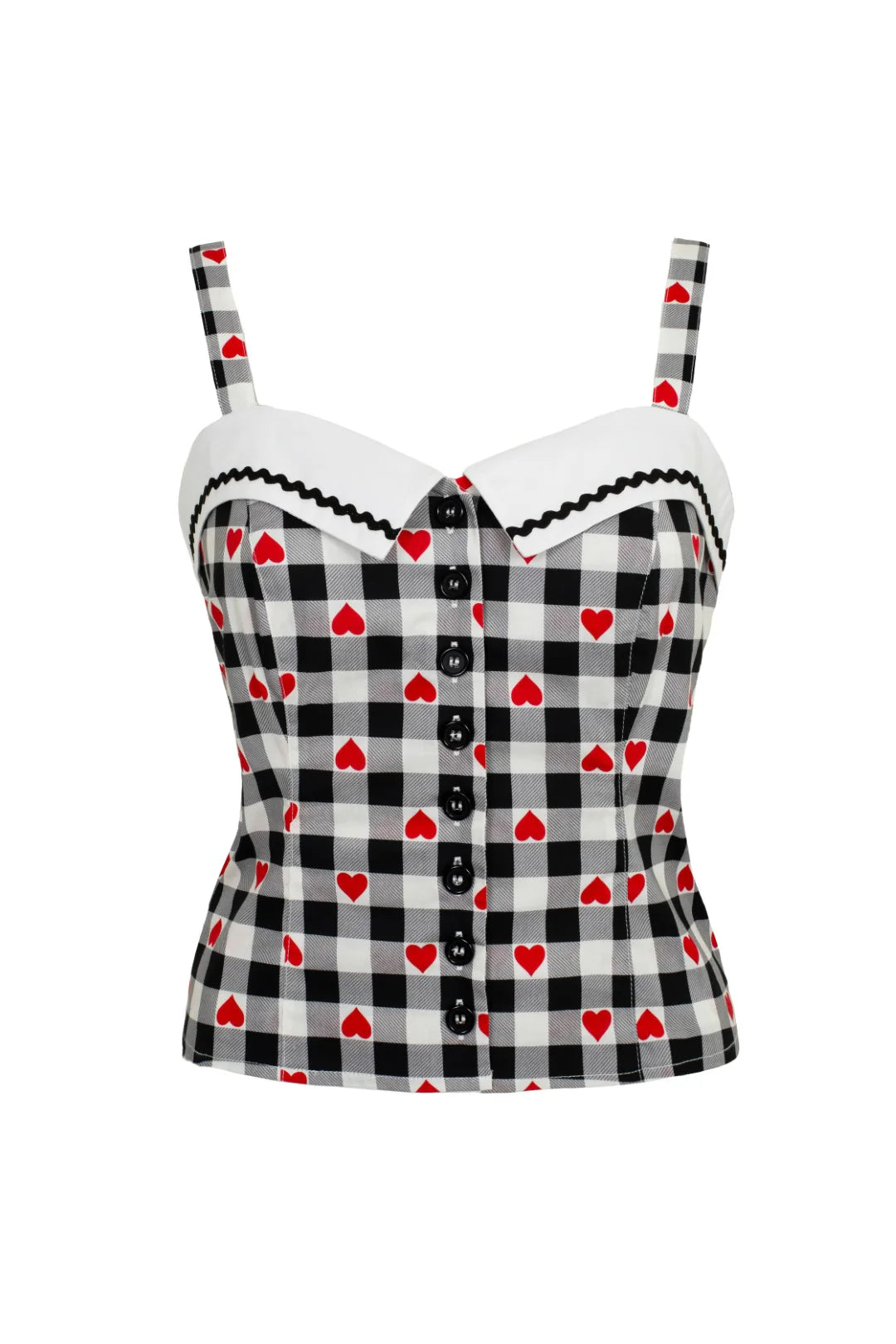 Top con estampado de corazones
