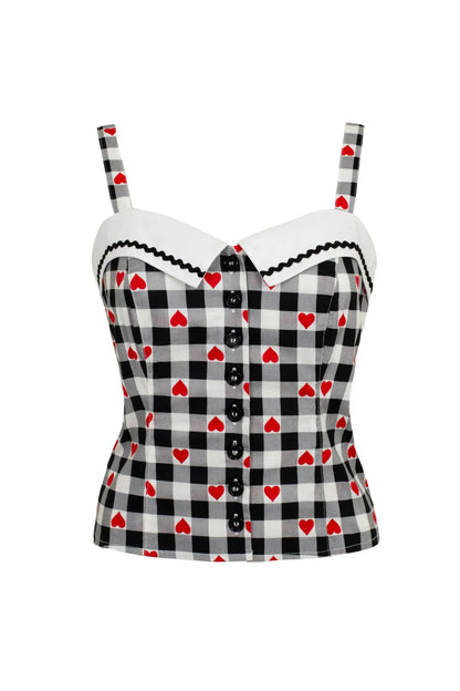 Top con estampado de corazones