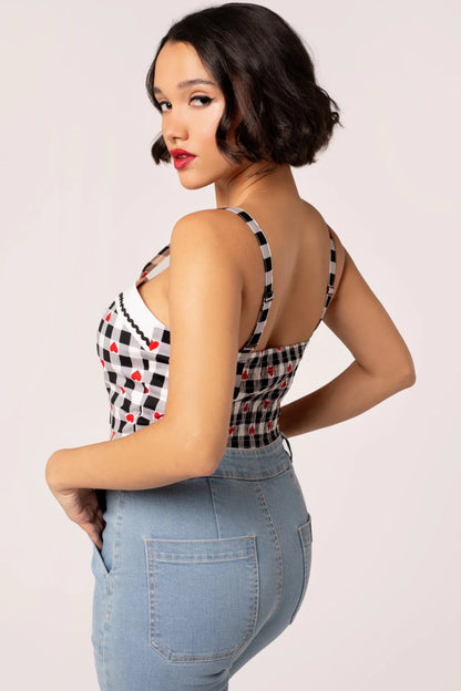 Top con estampado de corazones