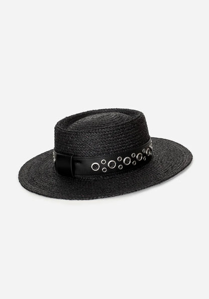 Sombrero para el sol con cinturón y ojales